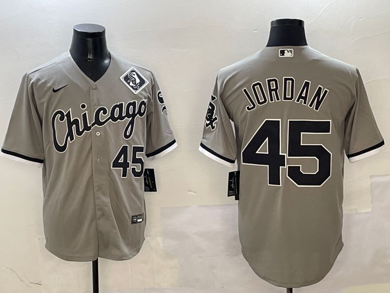 Men Chicago White Sox #45 Jordan Grey Game 2025 Nike MLB Jersey style 2->chicago white sox->MLB Jersey
